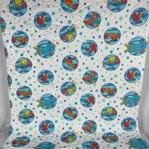 Vintage Sesame Street Workshop Quilted Blanket Fabric Beach Swimming 54"…
